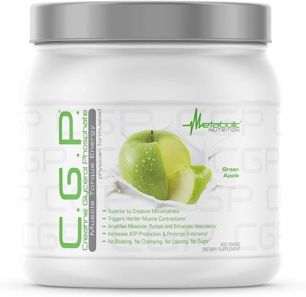 Creatine Supplement Powder Creatine Monohydrate Workout Supplement, Green Apple, Close Up